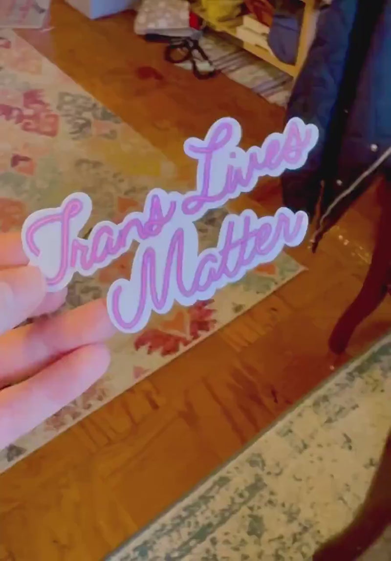 Trans Lives Matter Sticker, Waterproof Durable LGBTQIA+ Pride Laptop or Water Bottle Decal